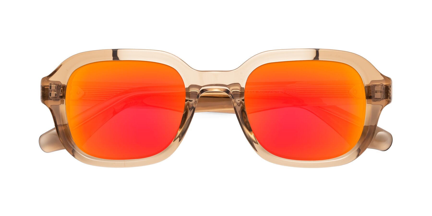 Folded Front of Unite in Amber with Red Gold Mirrored Lenses