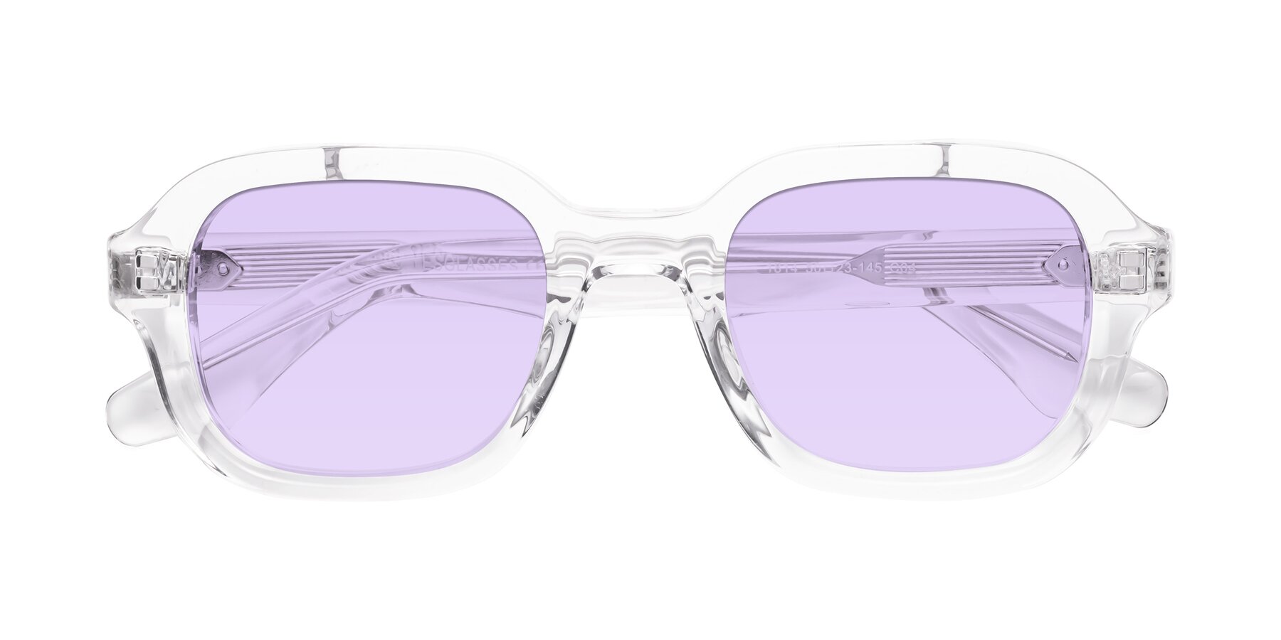 Folded Front of Unite in Clear with Light Purple Tinted Lenses