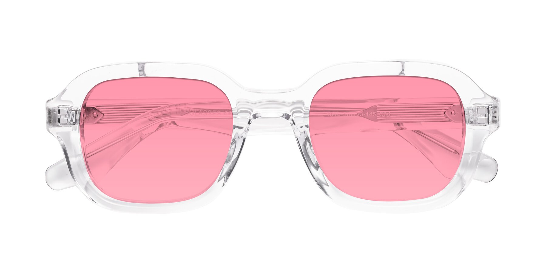 Folded Front of Unite in Clear with Pink Tinted Lenses