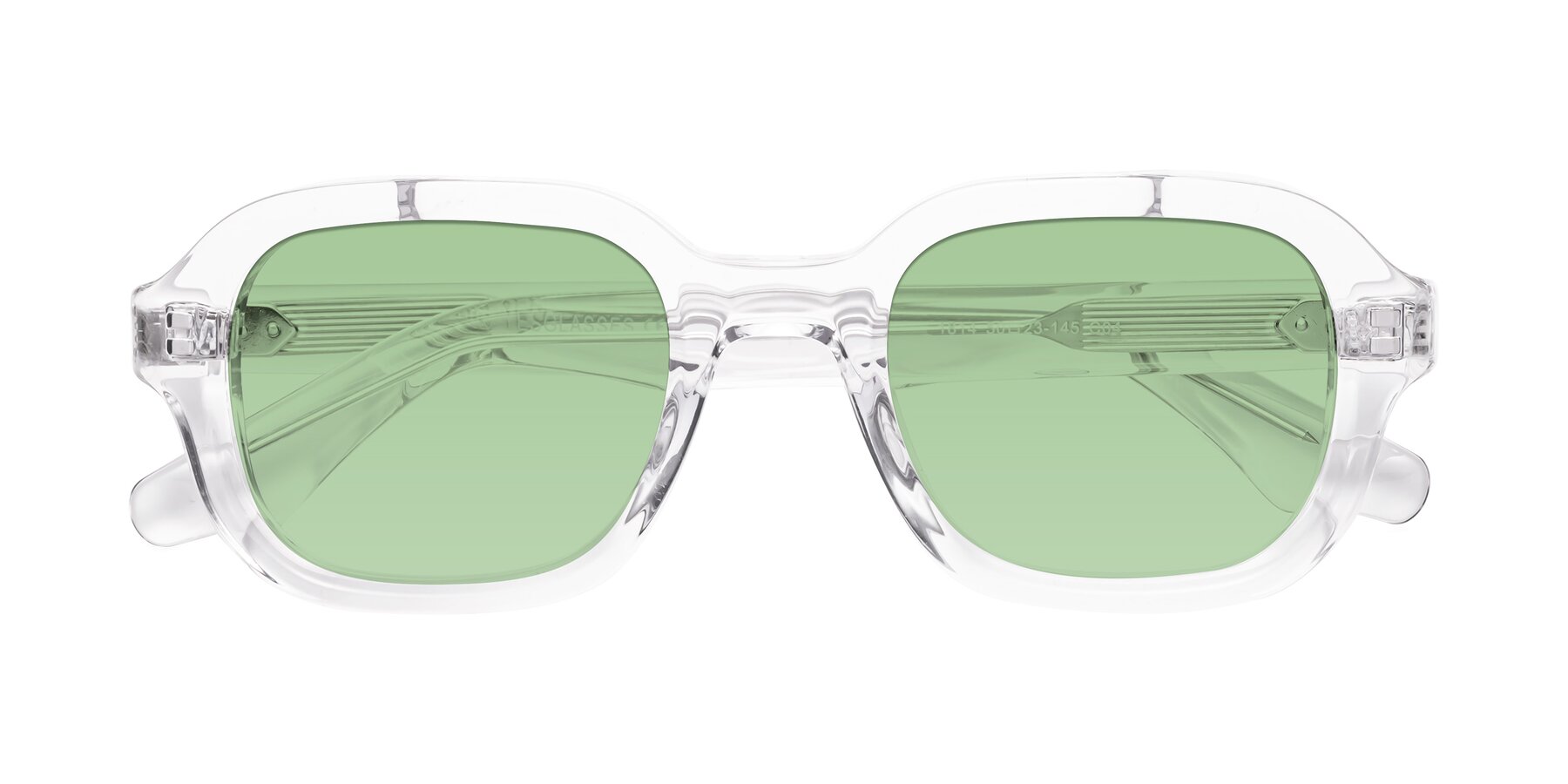 Folded Front of Unite in Clear with Medium Green Tinted Lenses