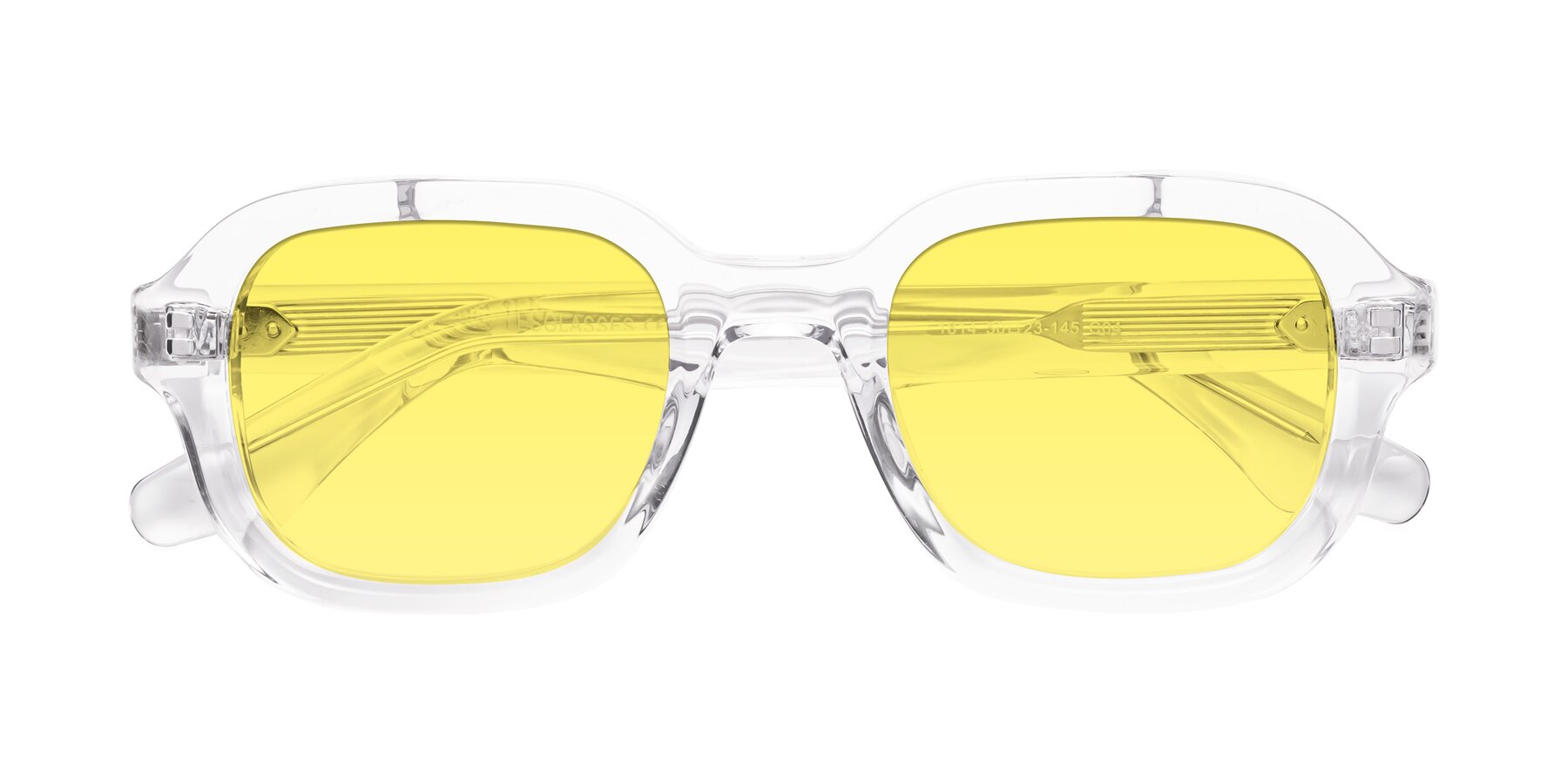 Folded Front of Unite in Clear with Medium Yellow Tinted Lenses