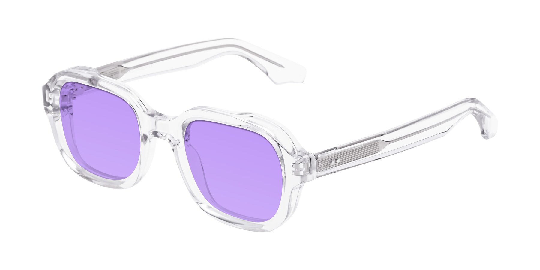 Angle of Unite in Clear with Medium Purple Tinted Lenses