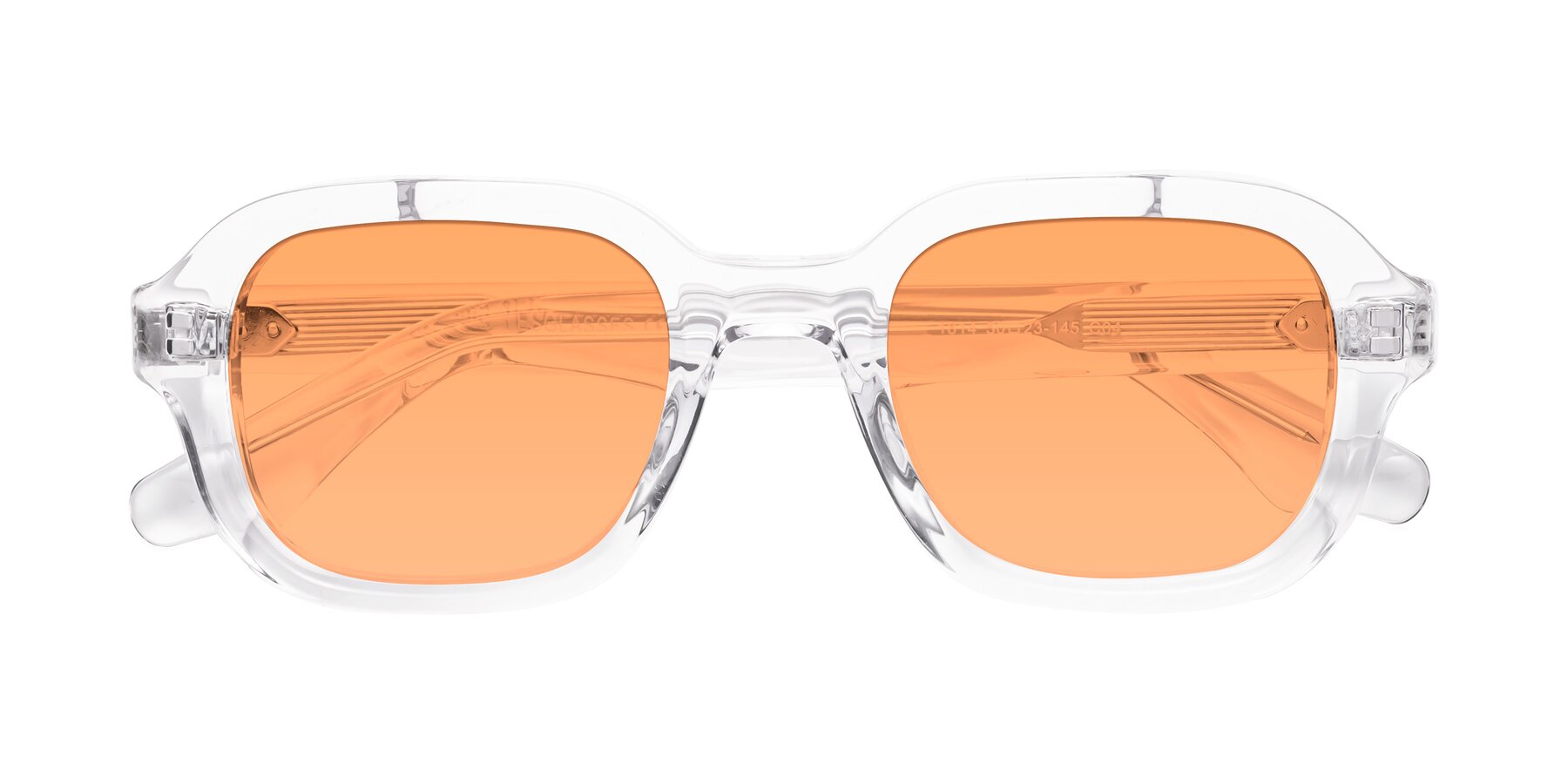 Folded Front of Unite in Clear with Medium Orange Tinted Lenses