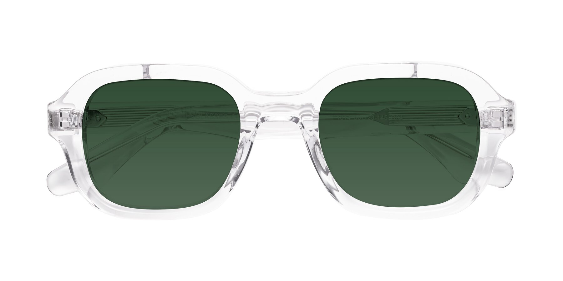 Folded Front of Unite in Clear with Green Tinted Lenses