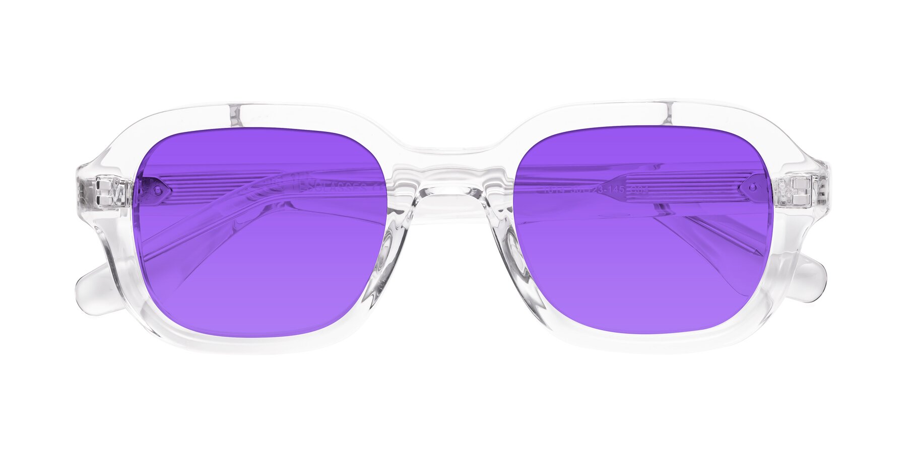 Folded Front of Unite in Clear with Purple Tinted Lenses