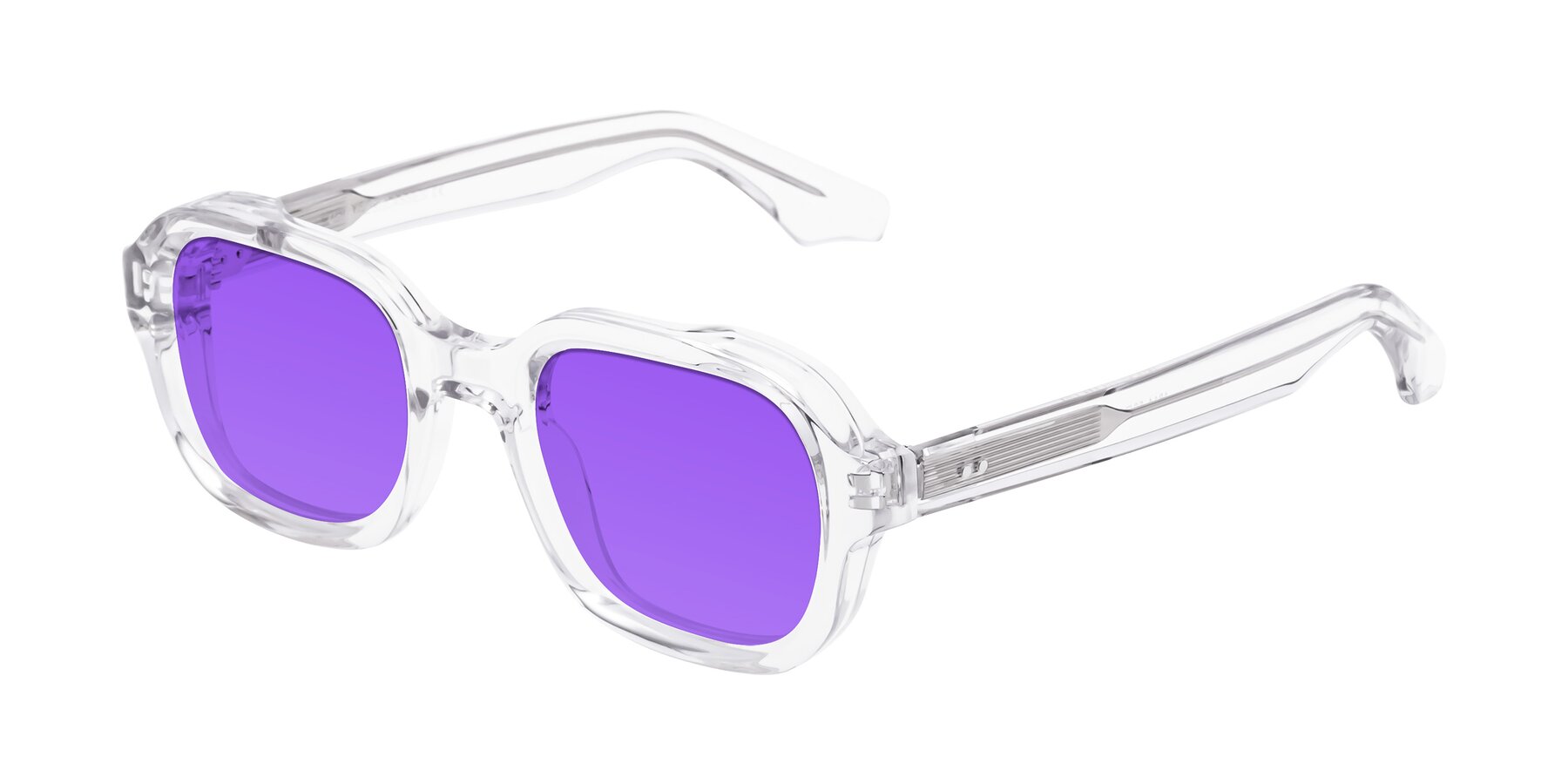 Angle of Unite in Clear with Purple Tinted Lenses