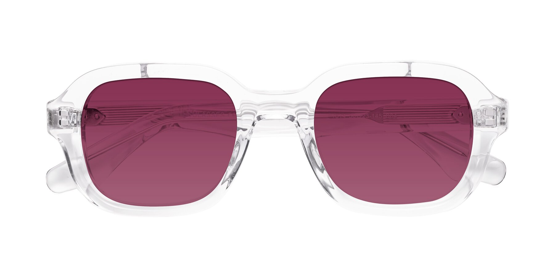 Folded Front of Unite in Clear with Wine Tinted Lenses