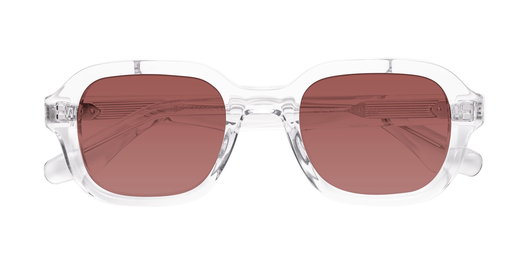 Folded Front of Unite in Clear with Garnet Tinted Lenses