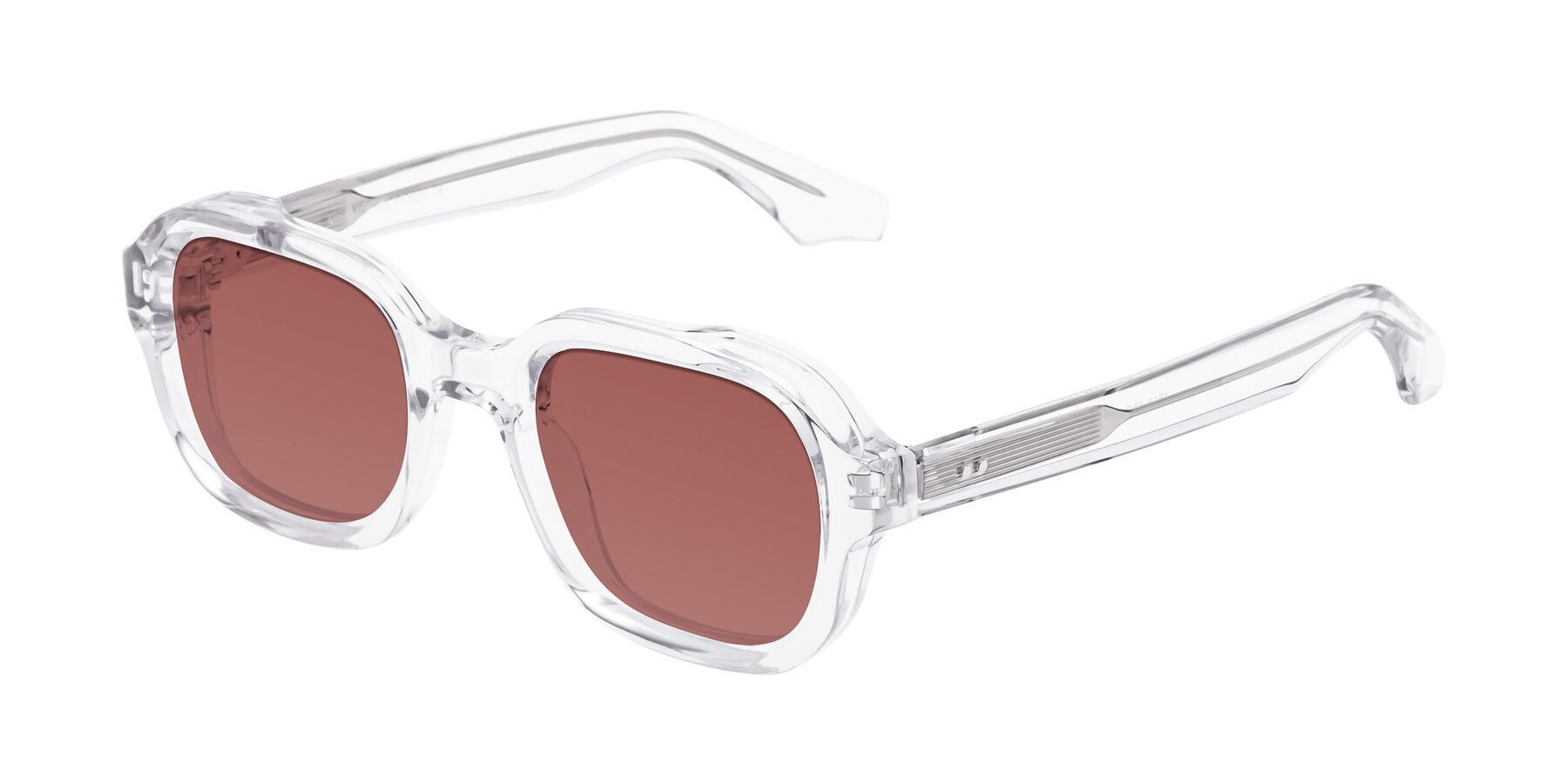 Angle of Unite in Clear with Garnet Tinted Lenses