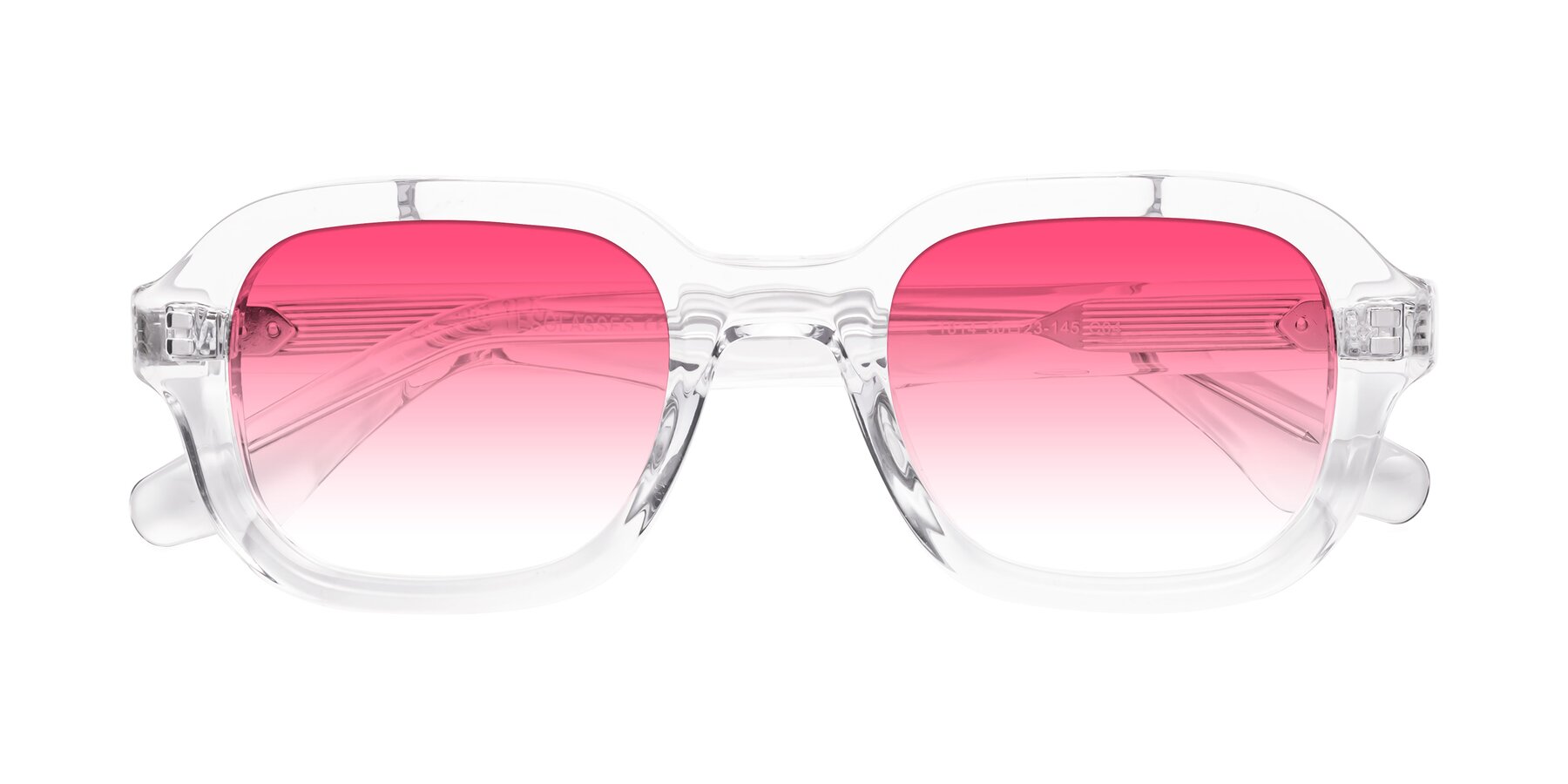 Folded Front of Unite in Clear with Pink Gradient Lenses