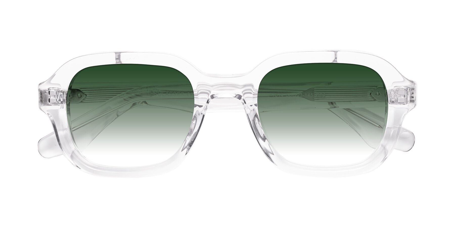 Folded Front of Unite in Clear with Green Gradient Lenses