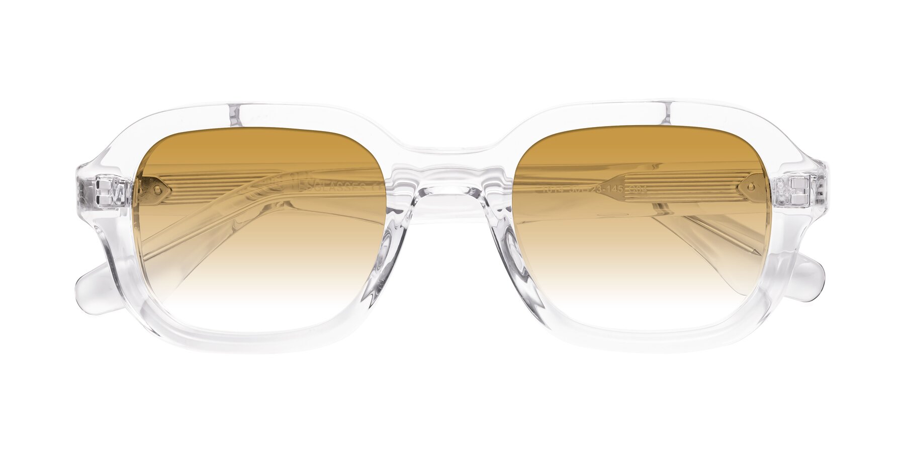 Folded Front of Unite in Clear with Champagne Gradient Lenses