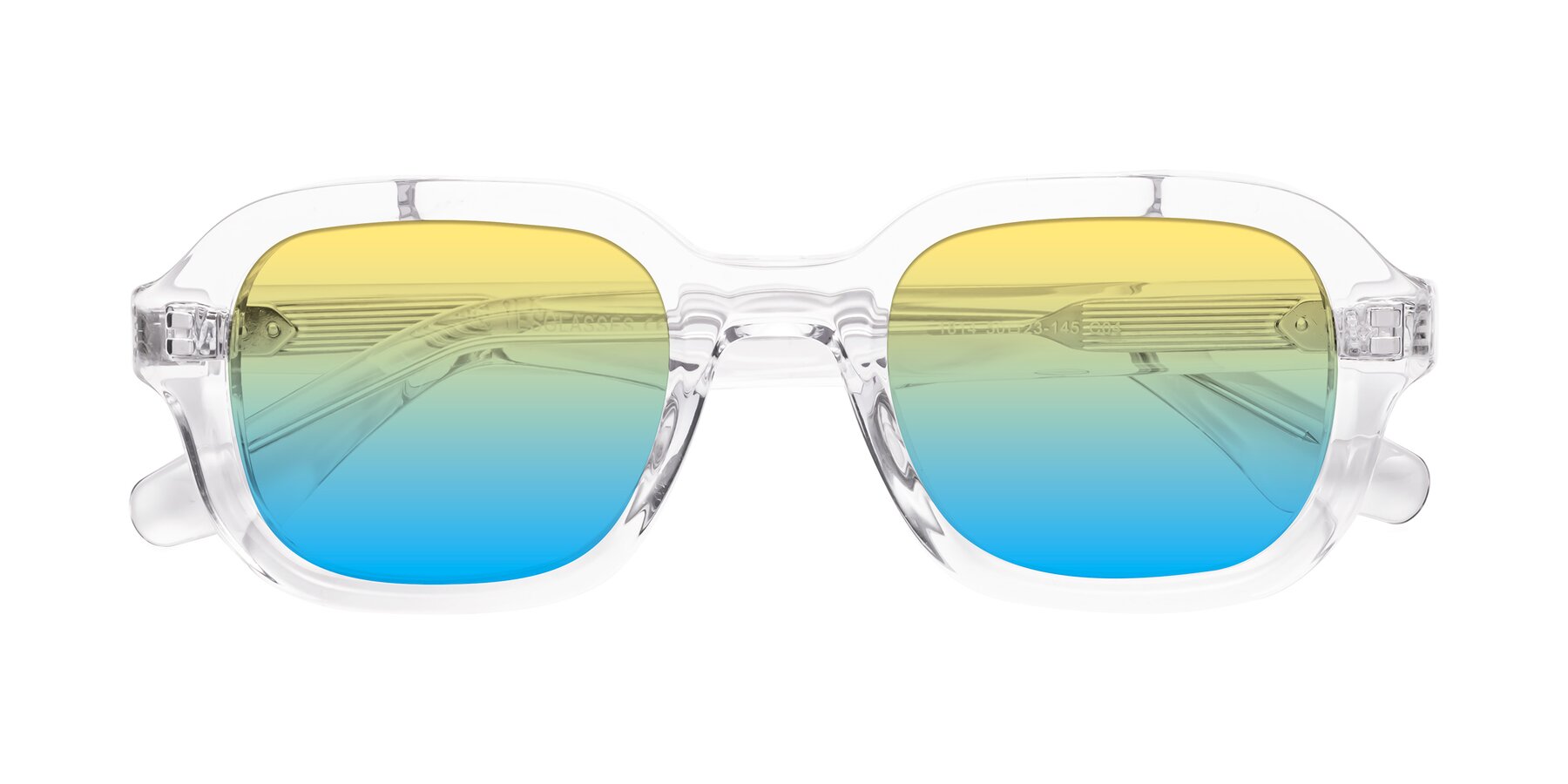 Folded Front of Unite in Clear with Yellow / Blue Gradient Lenses