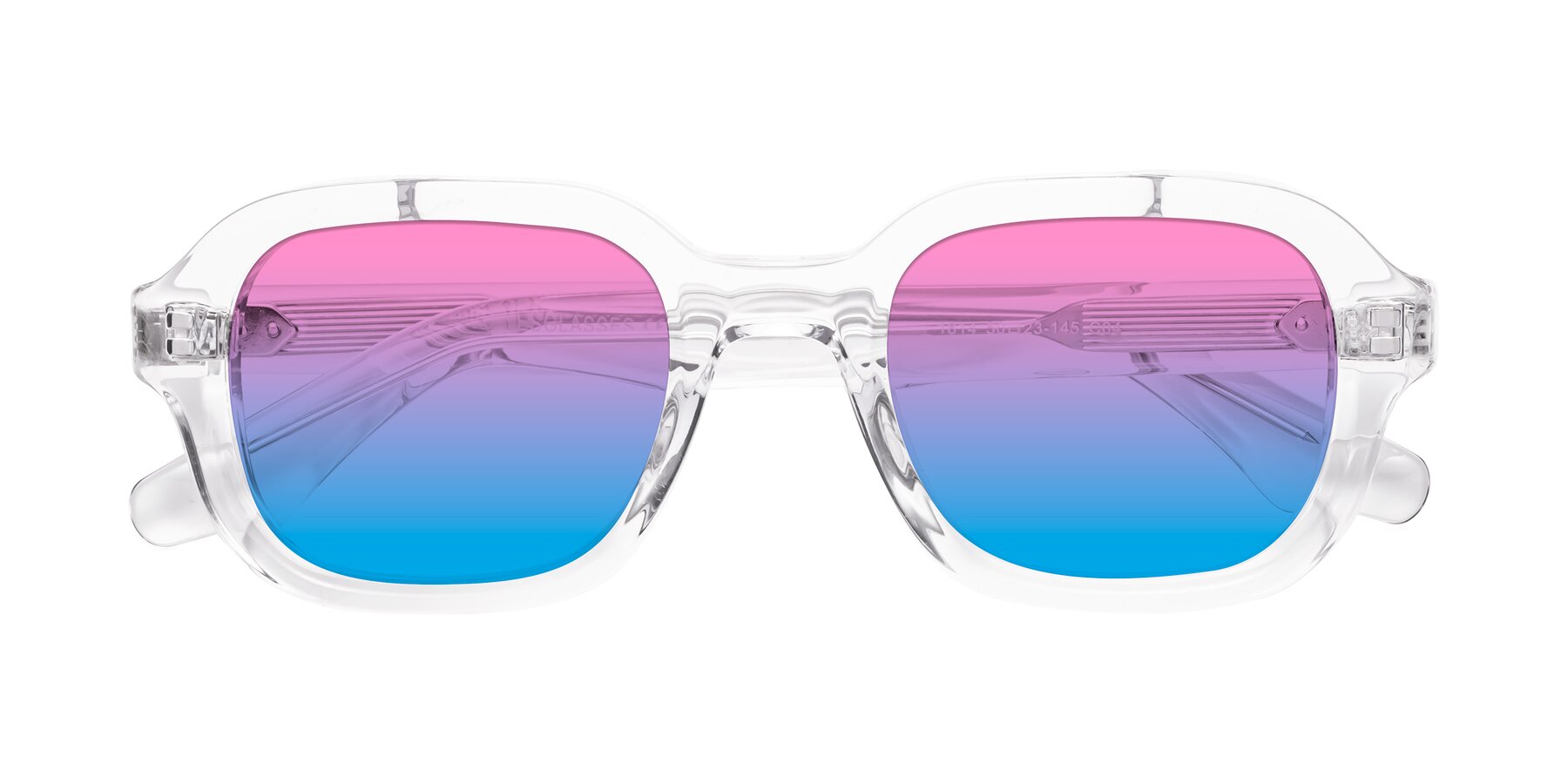 Folded Front of Unite in Clear with Pink / Blue Gradient Lenses