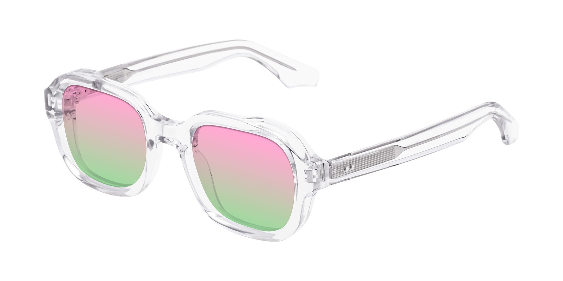 Angle of Unite in Clear with Pink / Green Gradient Lenses