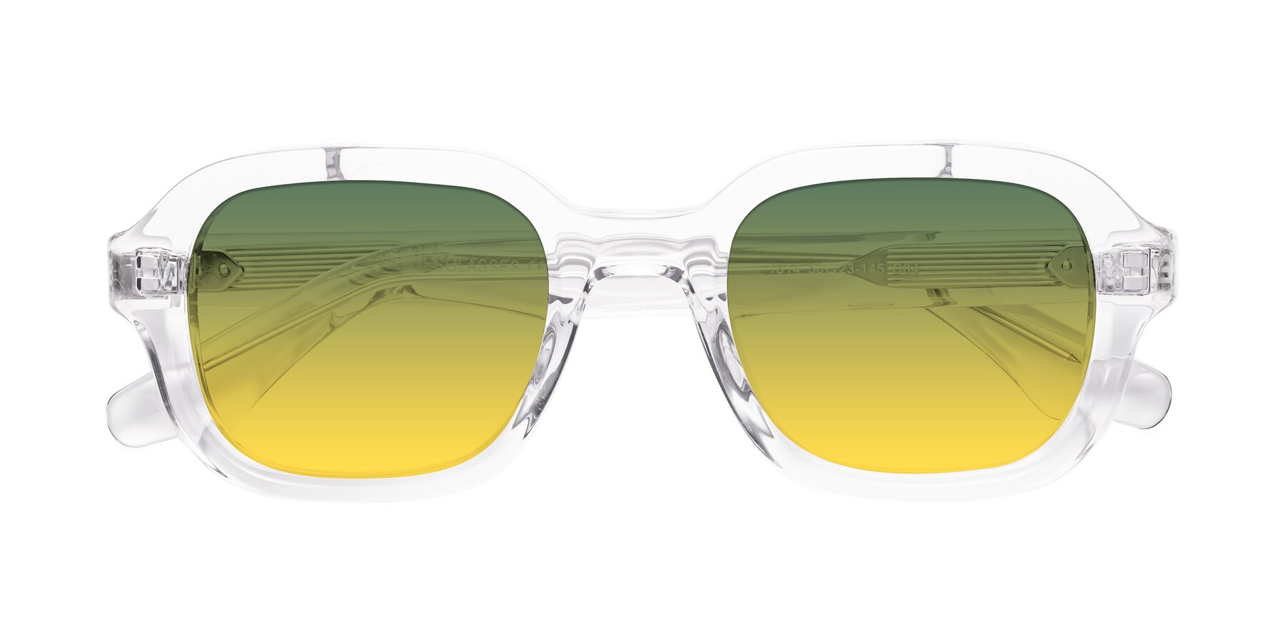 Folded Front of Unite in Clear with Green / Yellow Gradient Lenses