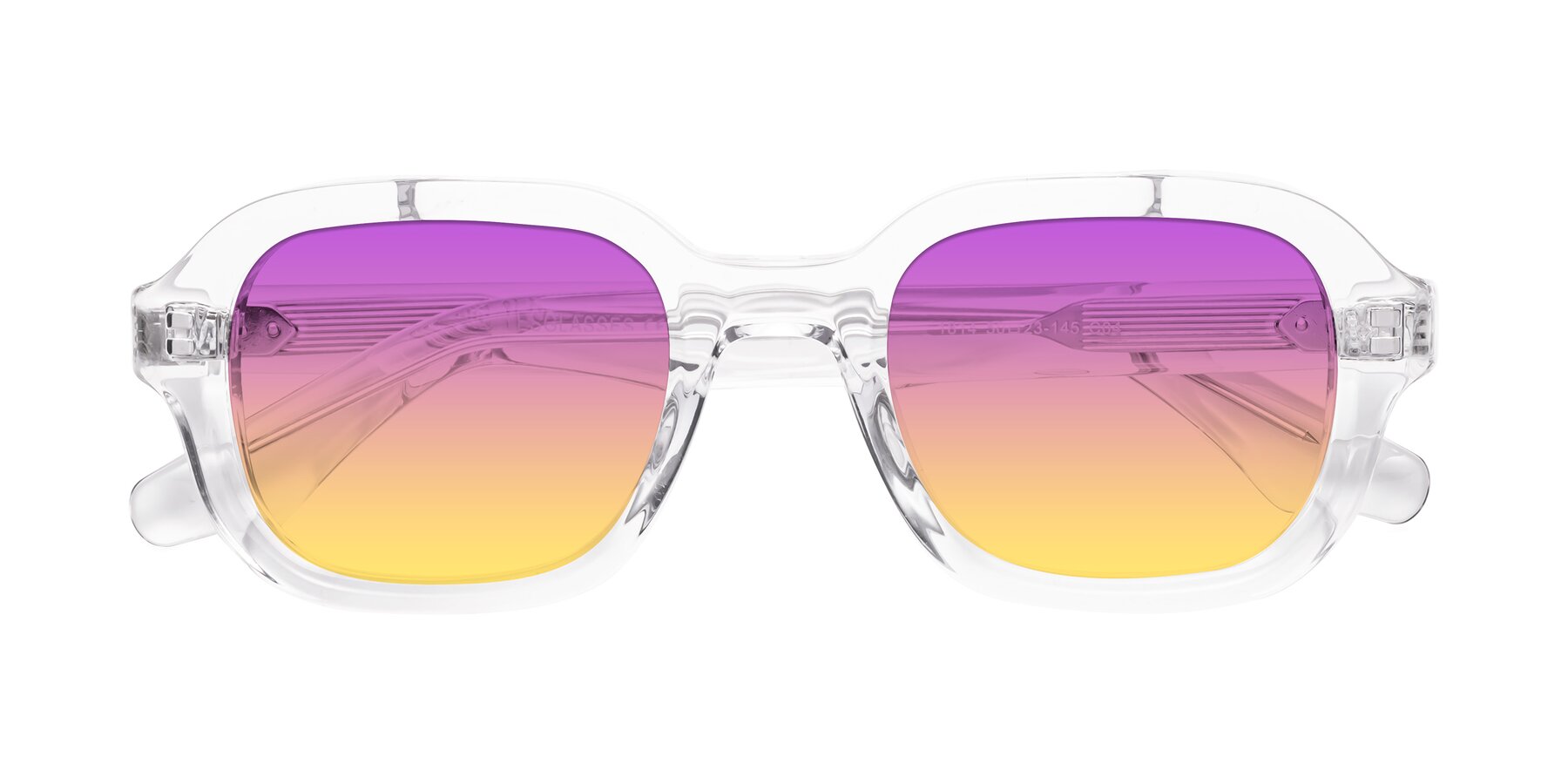 Folded Front of Unite in Clear with Purple / Yellow Gradient Lenses