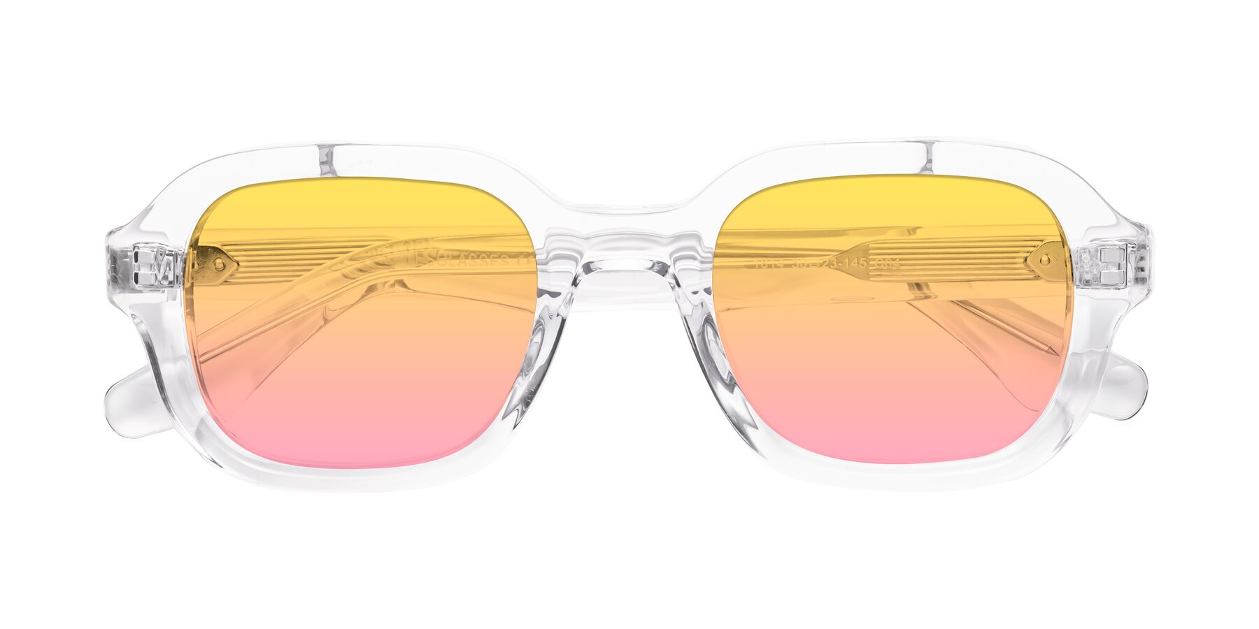 Folded Front of Unite in Clear with Yellow / Pink Gradient Lenses