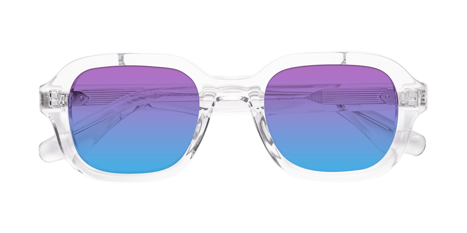 Folded Front of Unite in Clear with Purple / Blue Gradient Lenses