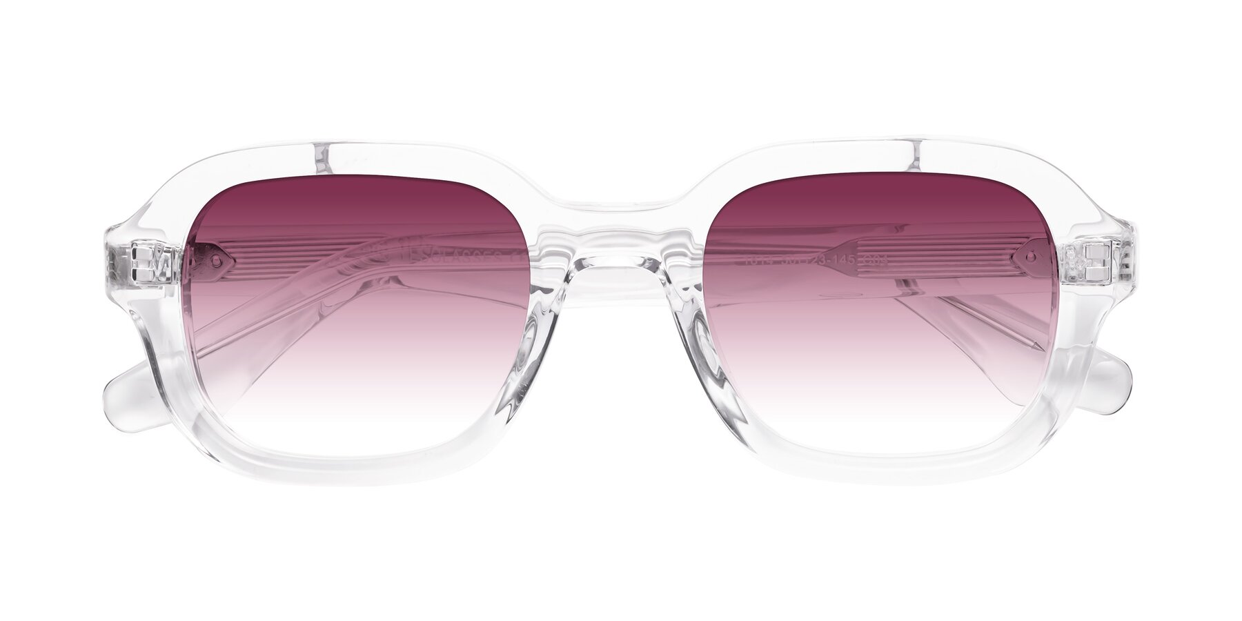 Folded Front of Unite in Clear with Wine Gradient Lenses