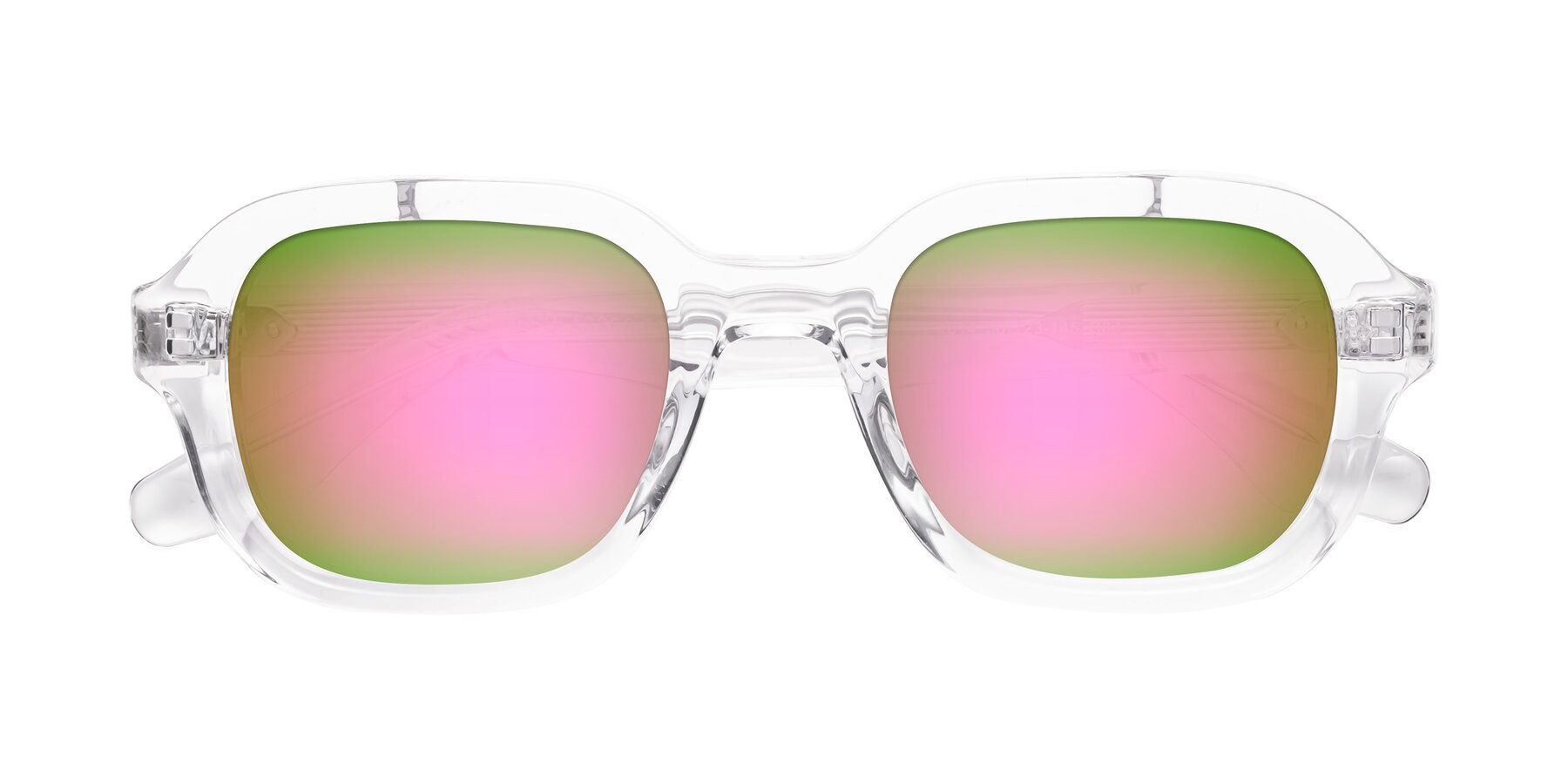 Folded Front of Unite in Clear with Pink Mirrored Lenses