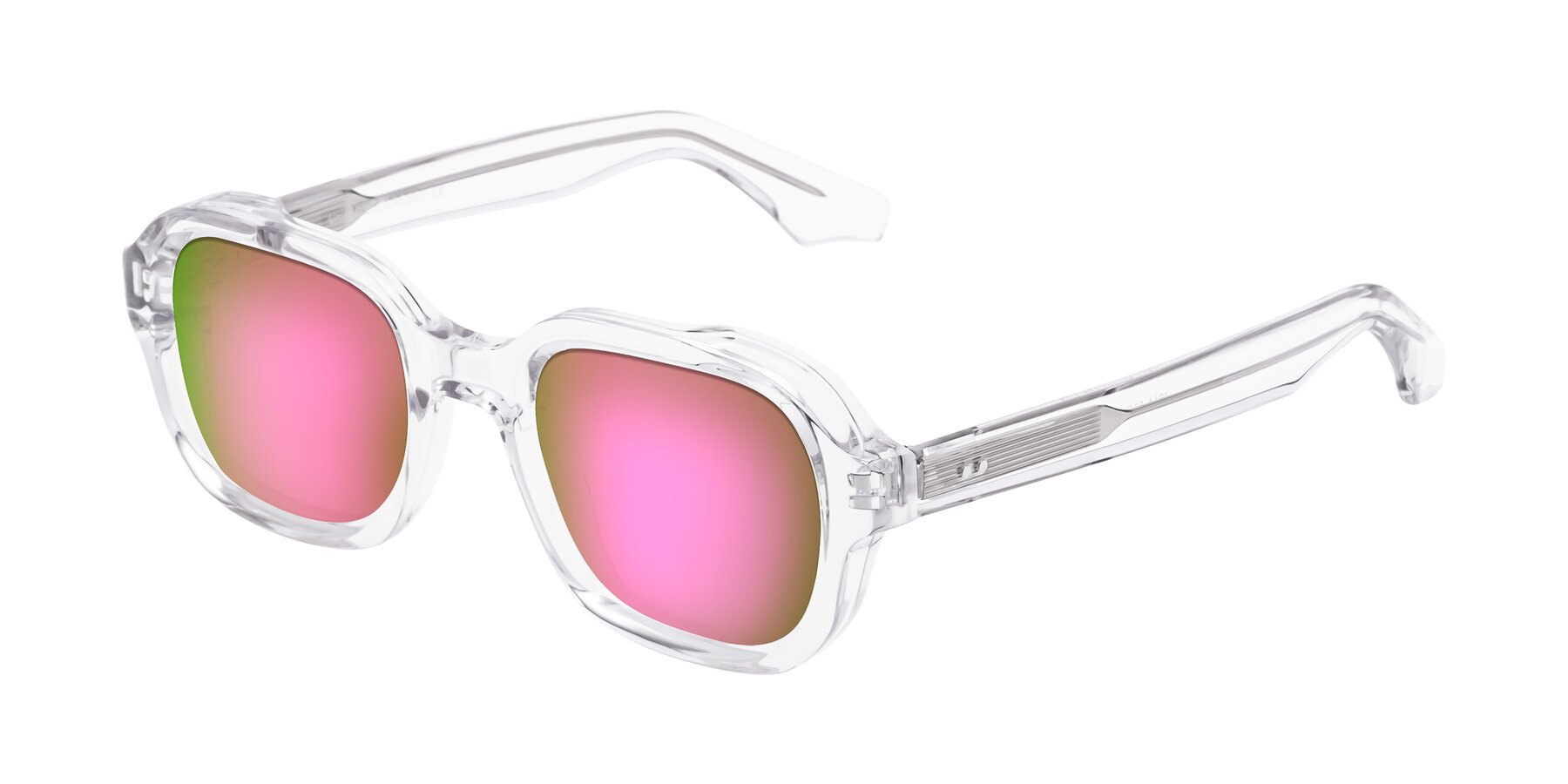 Angle of Unite in Clear with Pink Mirrored Lenses