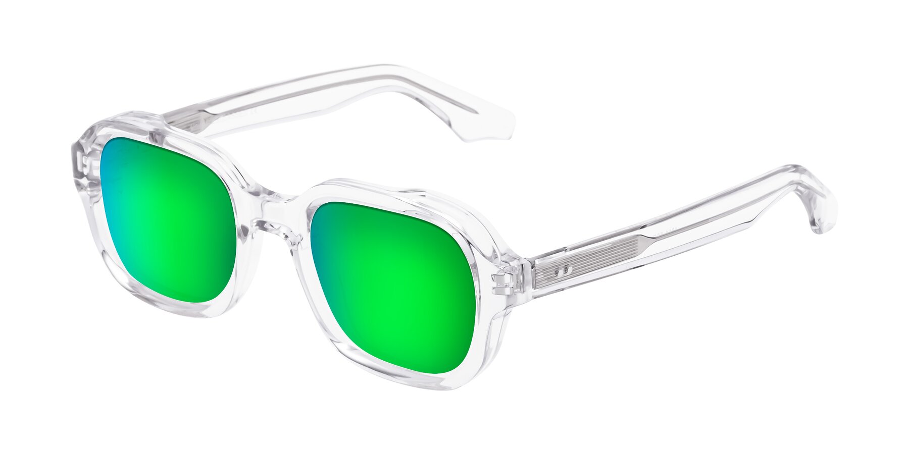 Angle of Unite in Clear with Green Mirrored Lenses