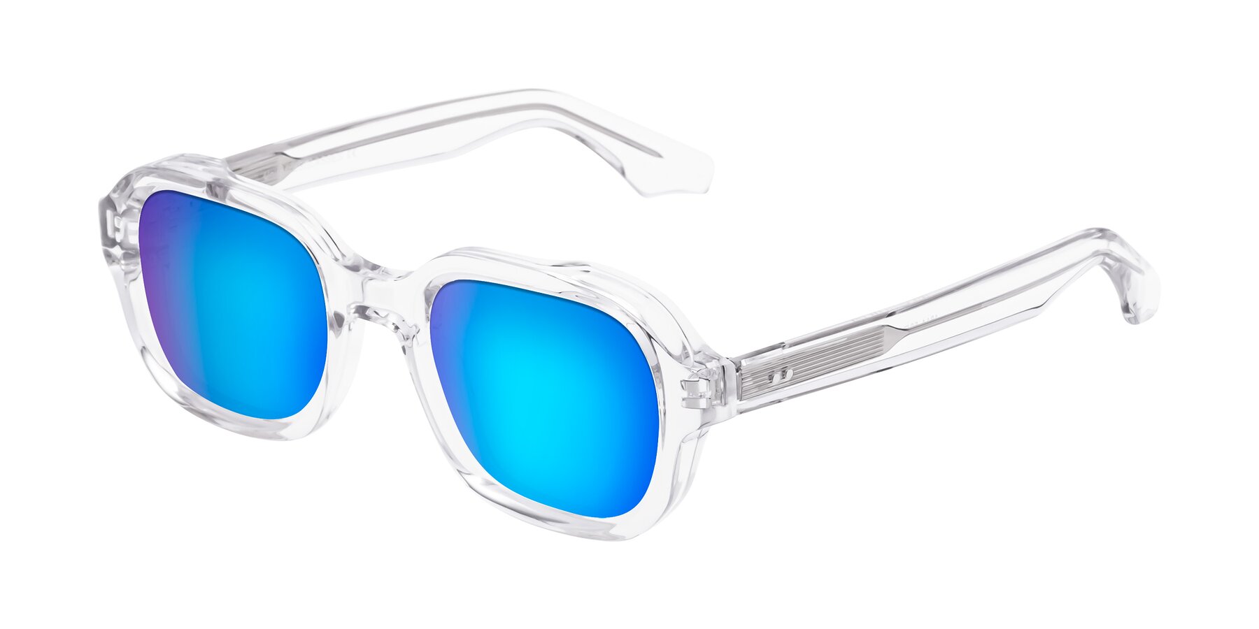 Angle of Unite in Clear with Blue Mirrored Lenses