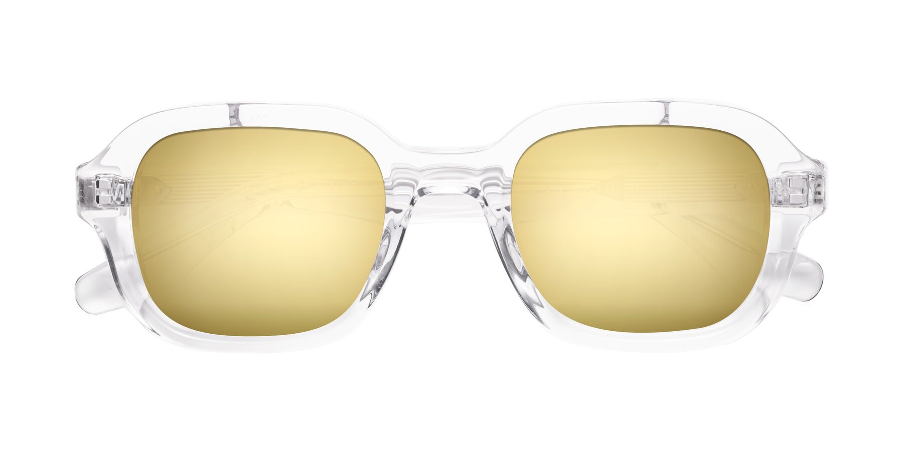 Folded Front of Unite in Clear with Gold Mirrored Lenses