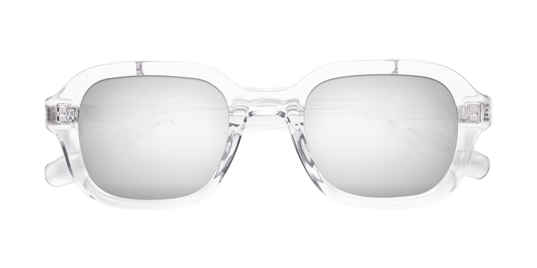 Folded Front of Unite in Clear with Silver Mirrored Lenses