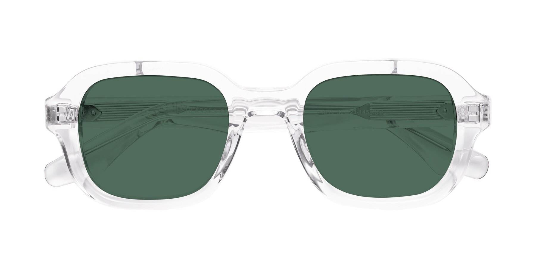 Folded Front of Unite in Clear with Green Polarized Lenses
