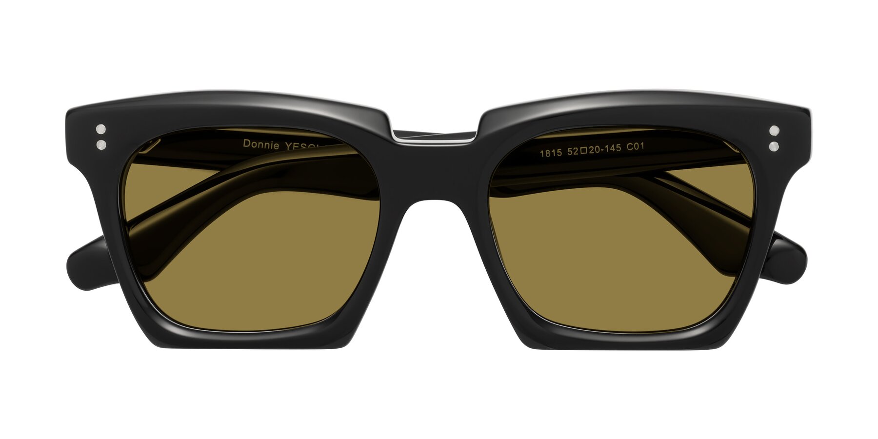 Folded Front of Donnie in Black with Brown Polarized Lenses