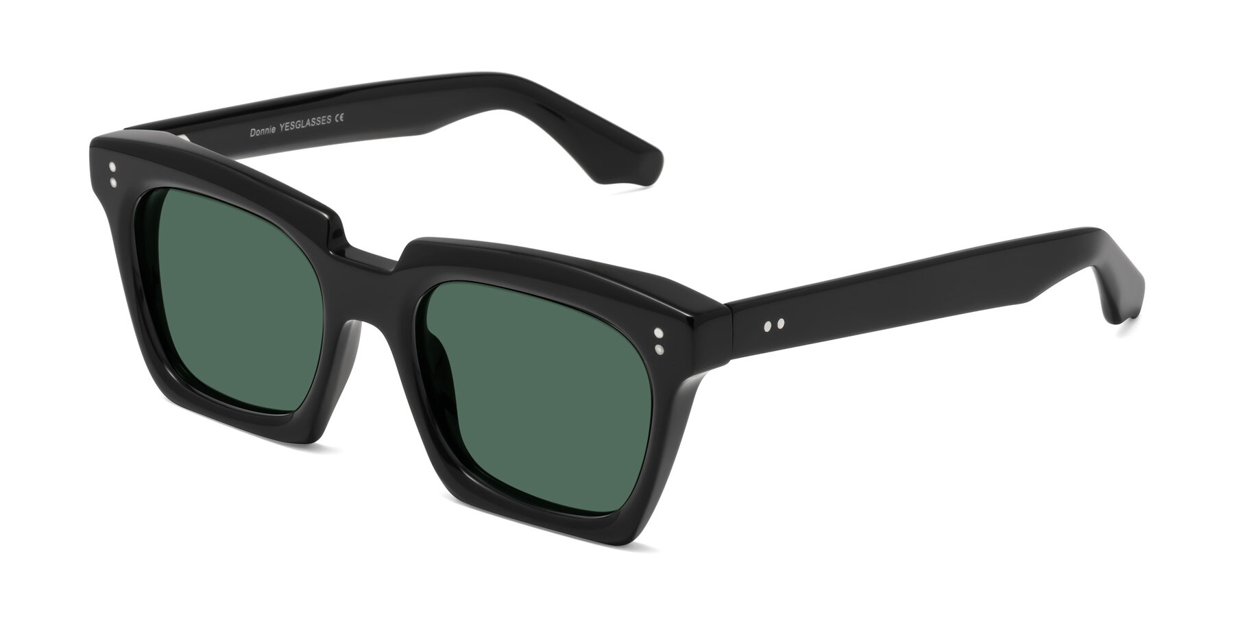 Angle of Donnie in Black with Green Polarized Lenses