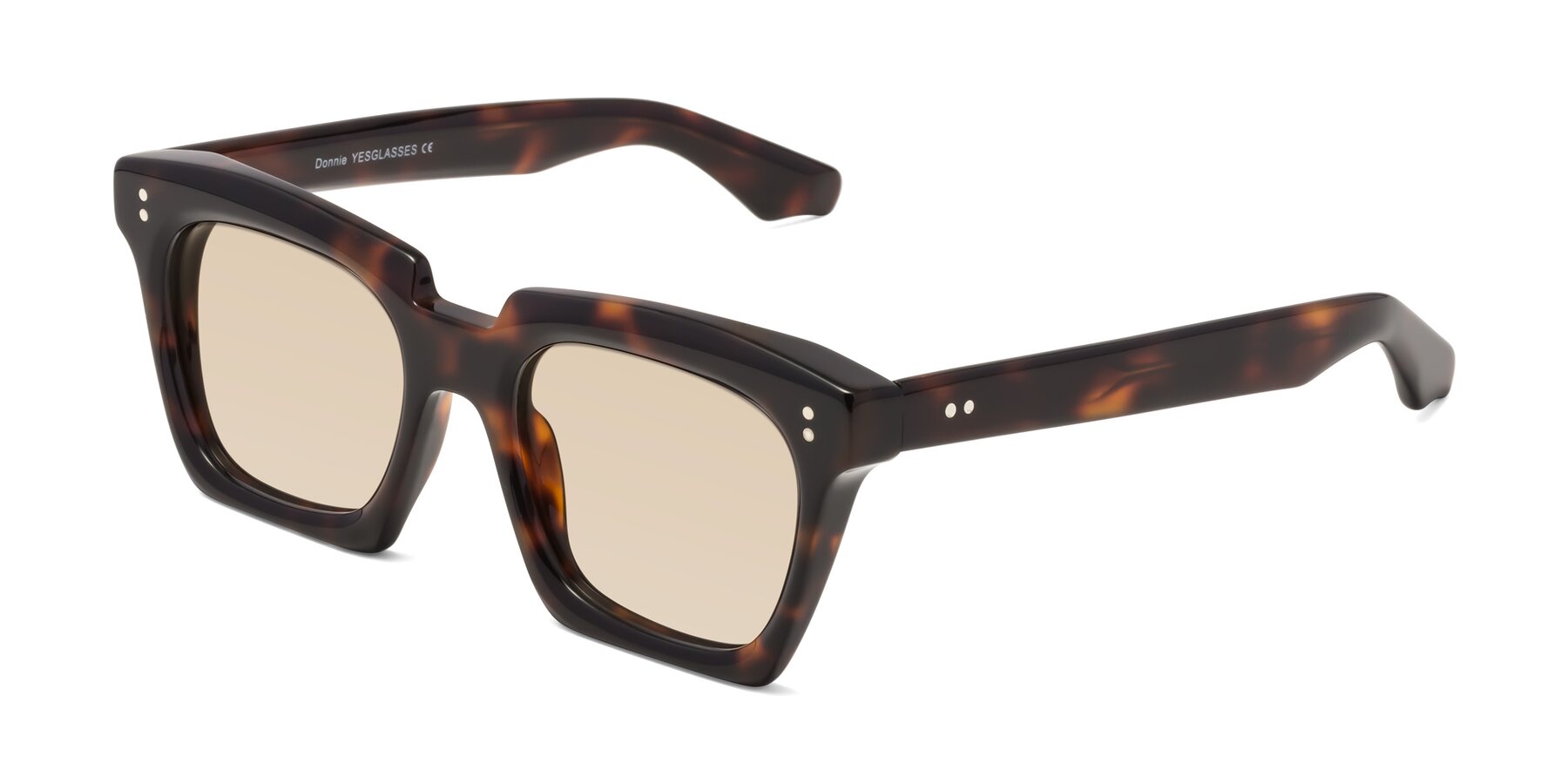 Angle of Donnie in Tortoise with Light Brown Tinted Lenses