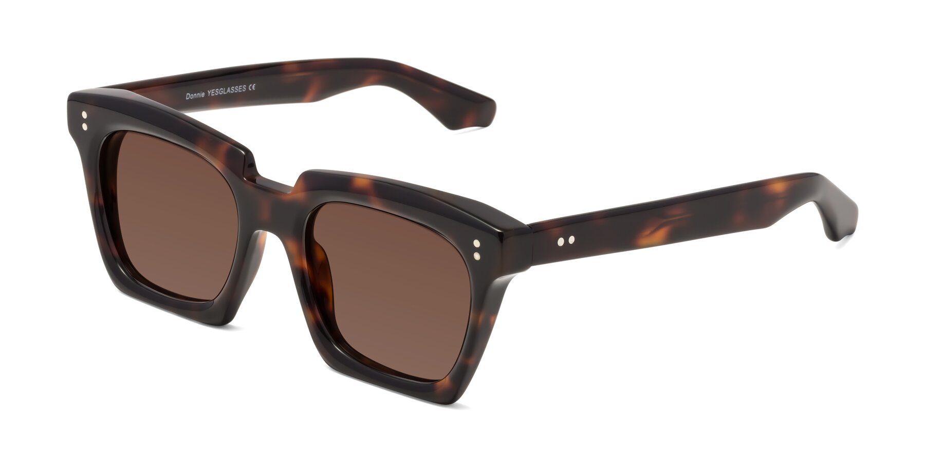 Angle of Donnie in Tortoise with Brown Tinted Lenses