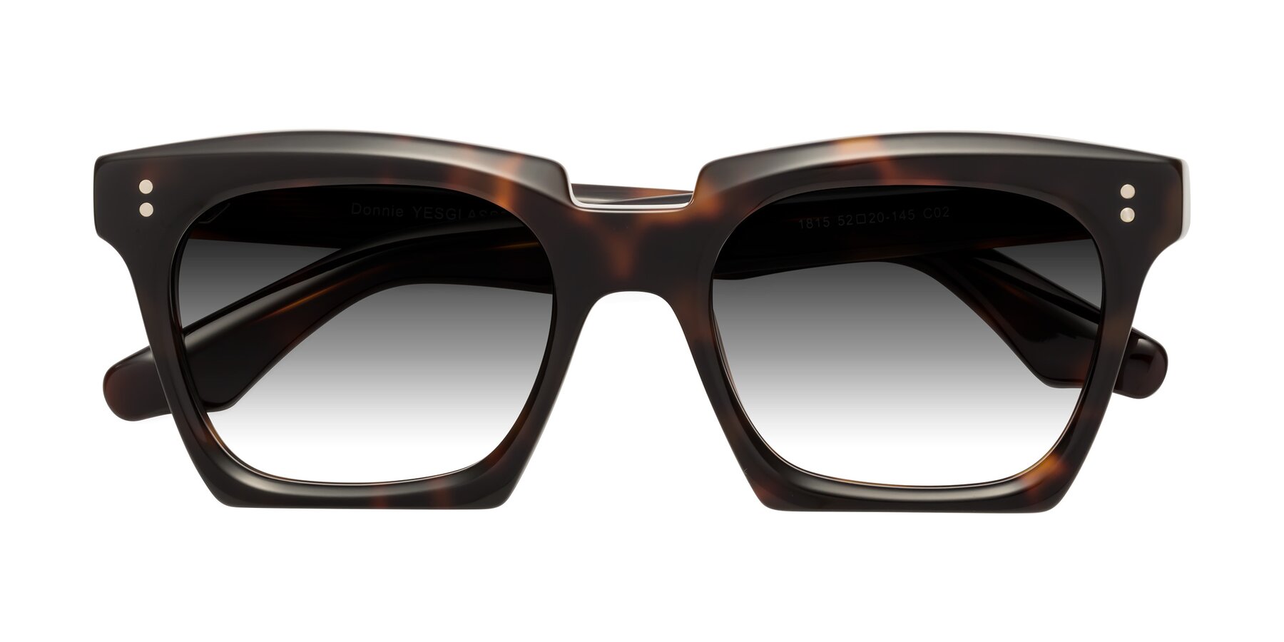 Folded Front of Donnie in Tortoise with Gray Gradient Lenses