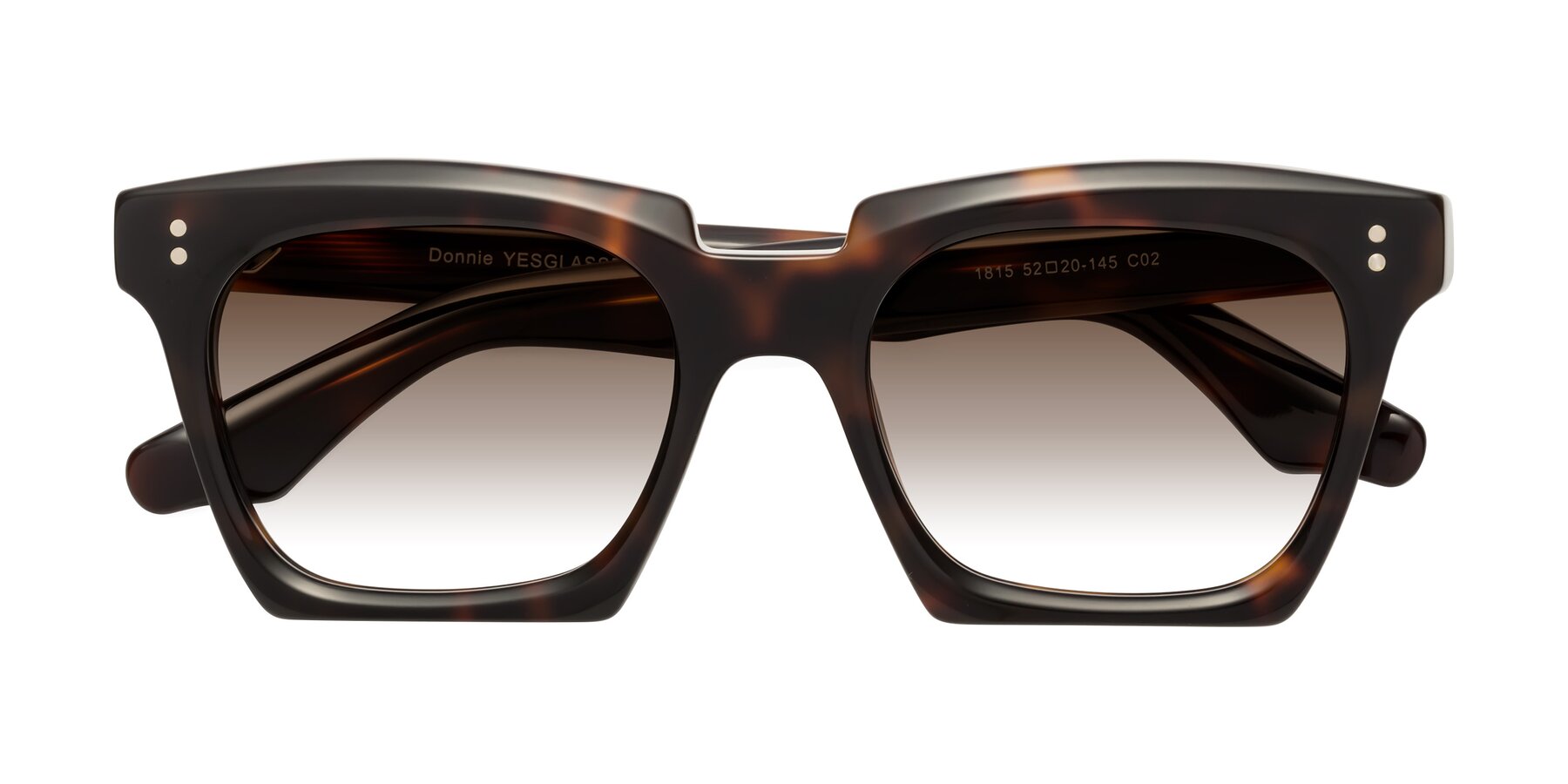 Folded Front of Donnie in Tortoise with Brown Gradient Lenses