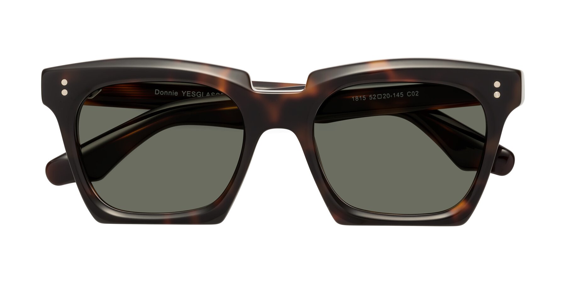 Folded Front of Donnie in Tortoise with Gray Polarized Lenses