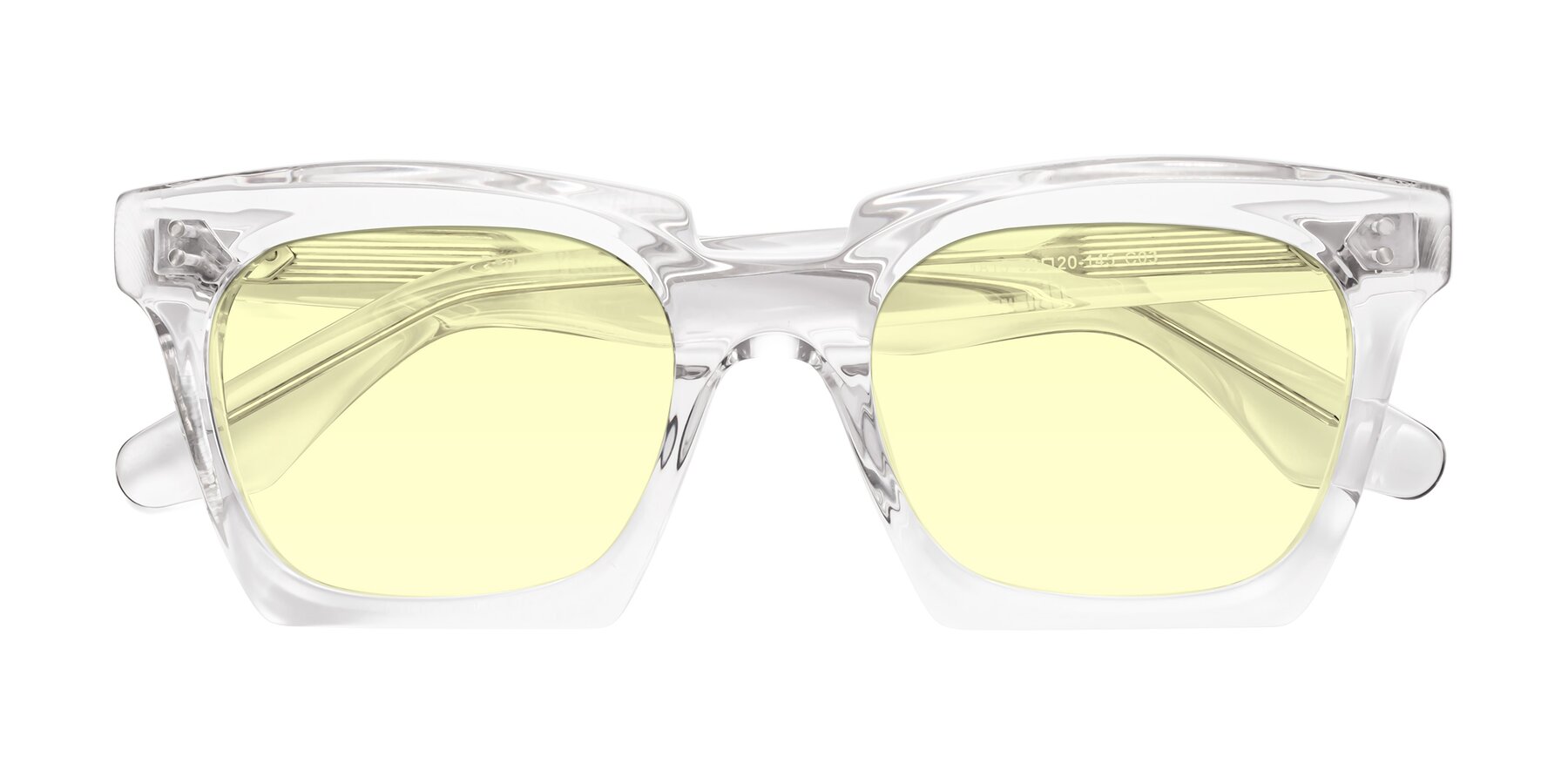 Folded Front of Donnie in Clear with Light Yellow Tinted Lenses