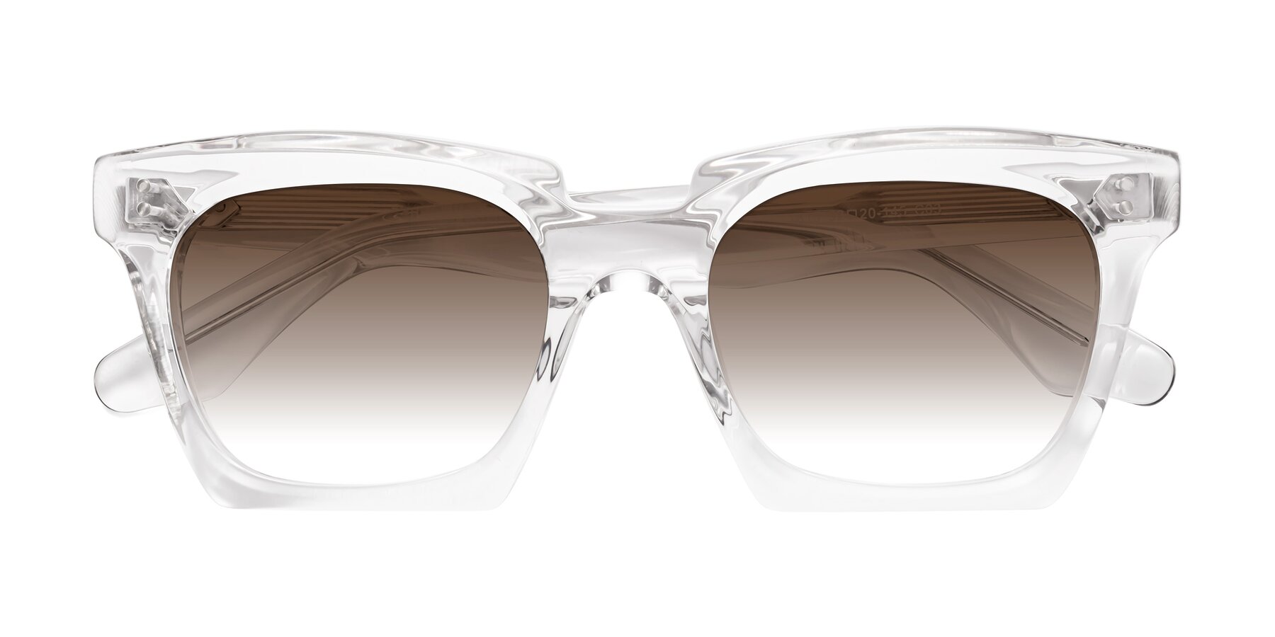 Folded Front of Donnie in Clear with Brown Gradient Lenses