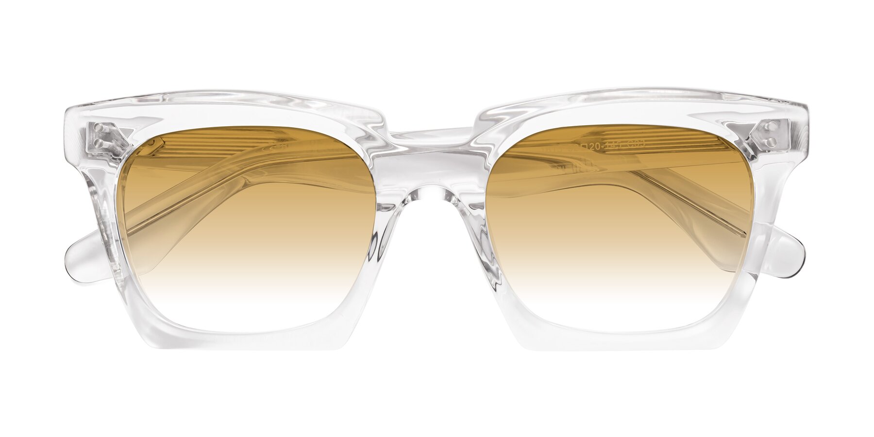 Folded Front of Donnie in Clear with Champagne Gradient Lenses