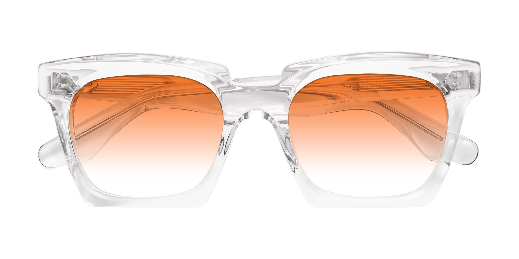 Folded Front of Donnie in Clear with Orange Gradient Lenses
