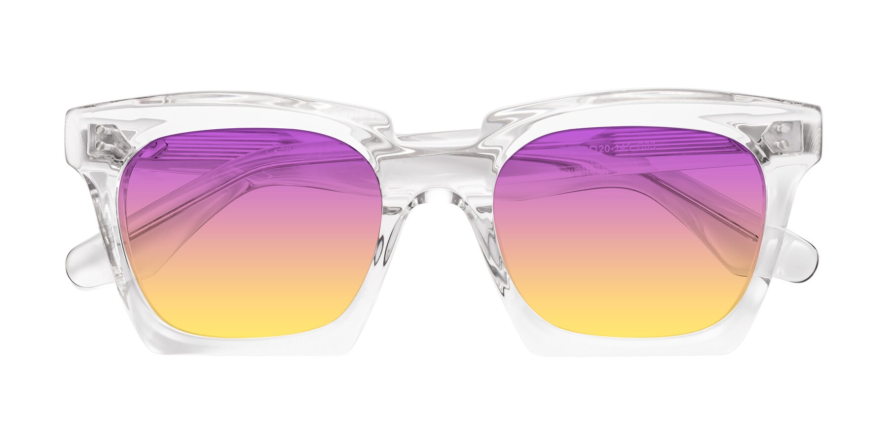 Folded Front of Donnie in Clear with Purple / Yellow Gradient Lenses