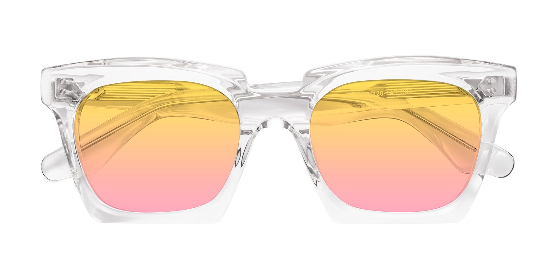 Folded Front of Donnie in Clear with Yellow / Pink Gradient Lenses