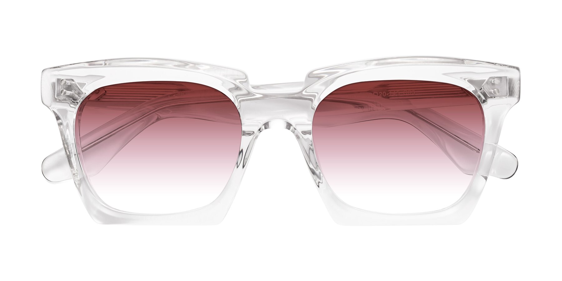 Folded Front of Donnie in Clear with Garnet Gradient Lenses