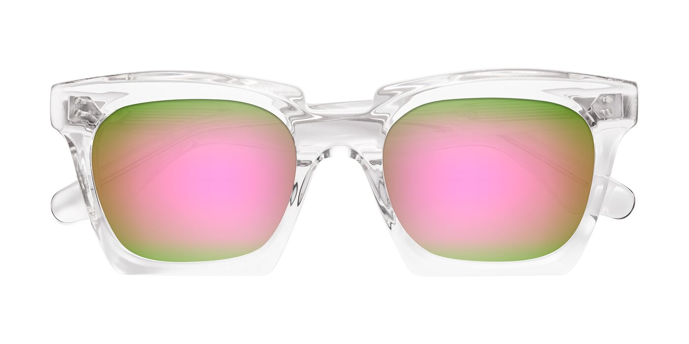 Donnie - Clear Flash Mirrored Sunglasses