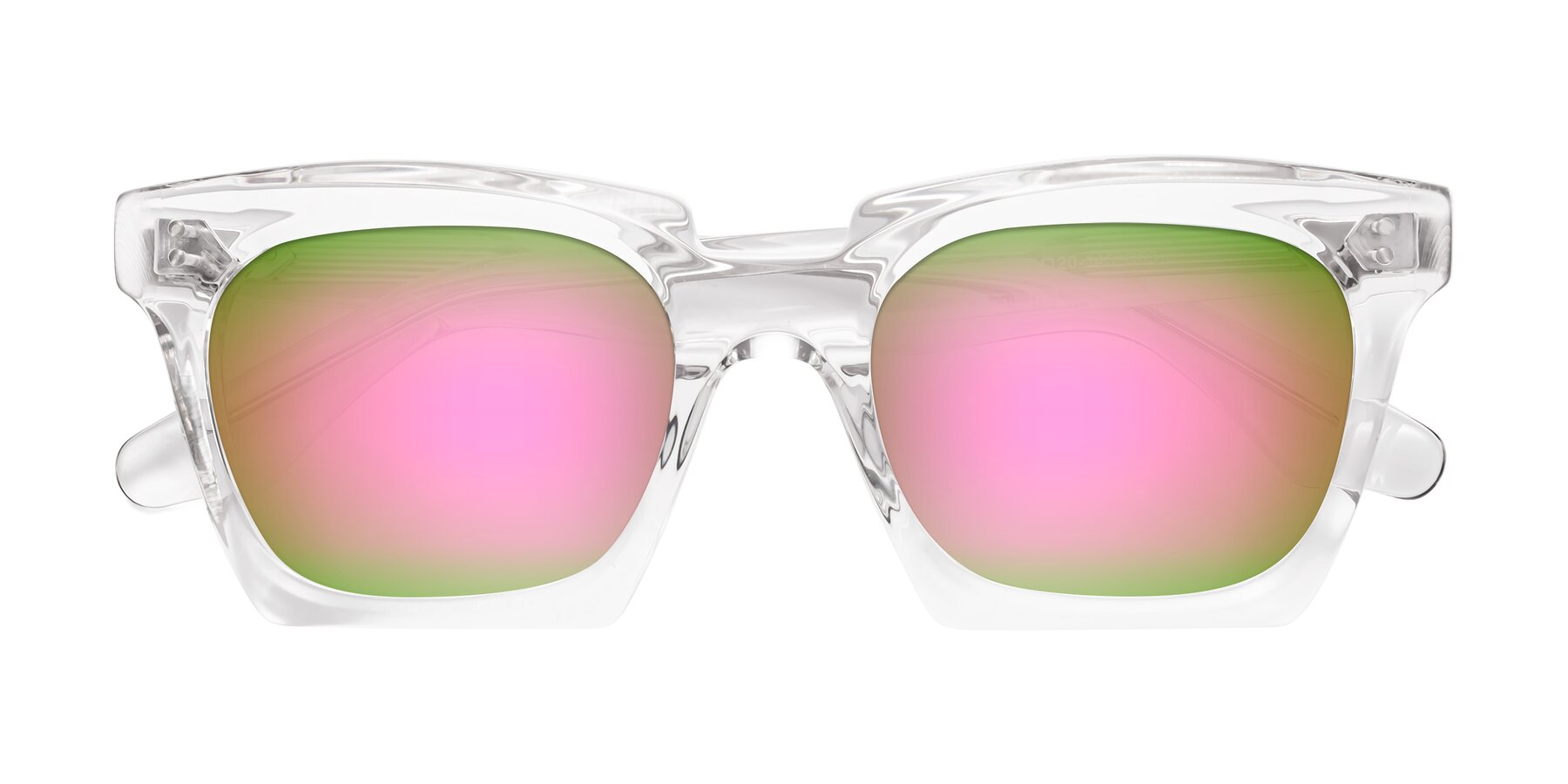 Folded Front of Donnie in Clear with Pink Mirrored Lenses