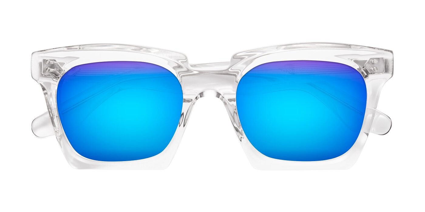 Donnie - Clear Flash Mirrored Sunglasses