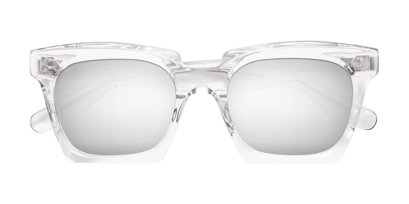 Donnie - Clear Flash Mirrored Sunglasses