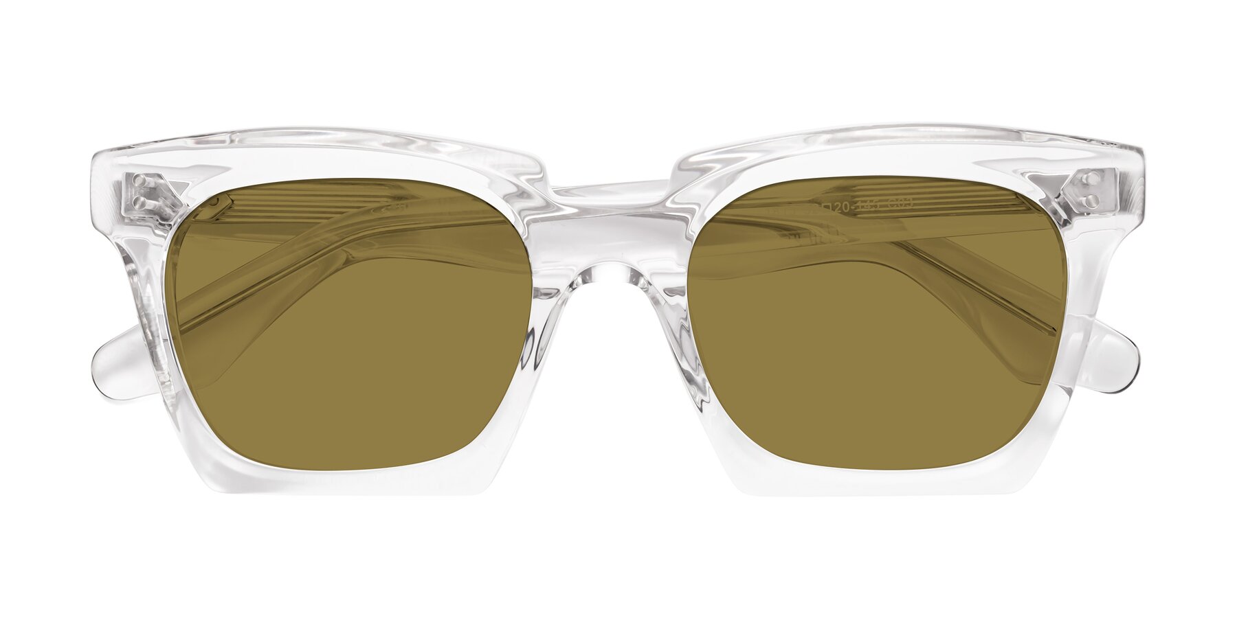 Folded Front of Donnie in Clear with Brown Polarized Lenses